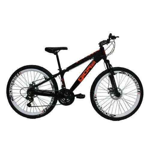 Bicicleta Aro 26 21 Marchas Preto Laranja Gios frx Freeride
