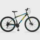 Bicicleta Aro 29 gt Sprint MX1 Aço 21v Freio a Disco Garfo Rígido Preto Azul e Amarelo