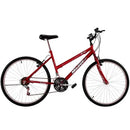 Bicicleta Aro 26 Feminina Adulto 18 Marchas Vermelha