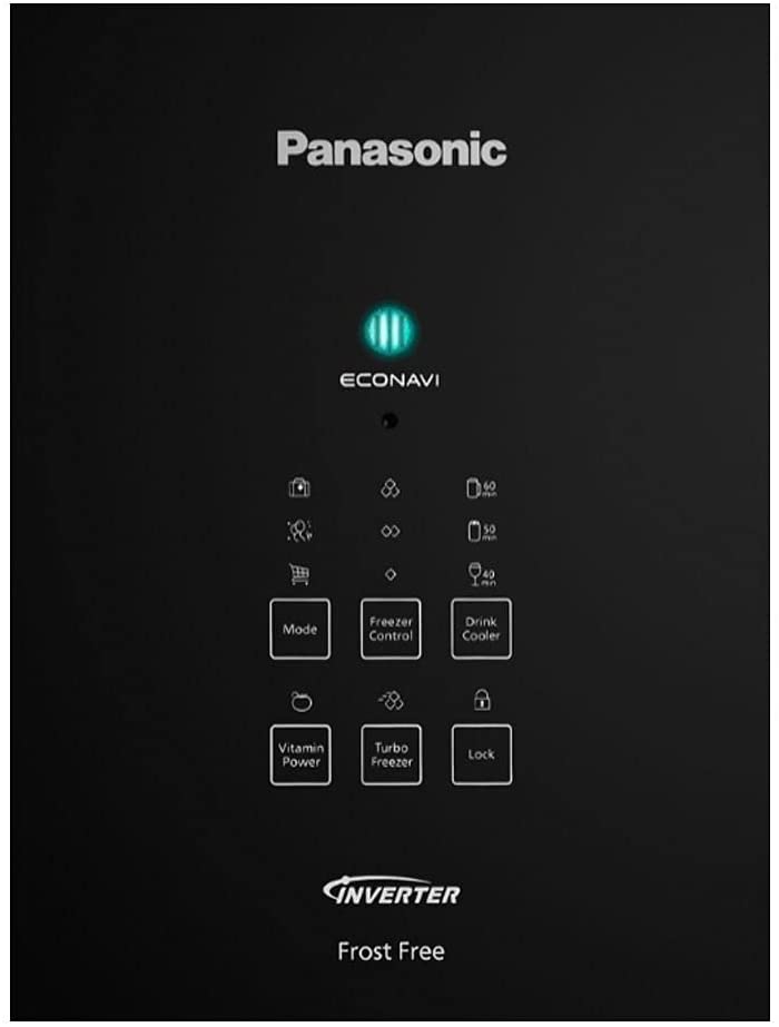 Geladeira Panasonic Frost Free 425L A+++ Black Glass - NR-BB53GV3B