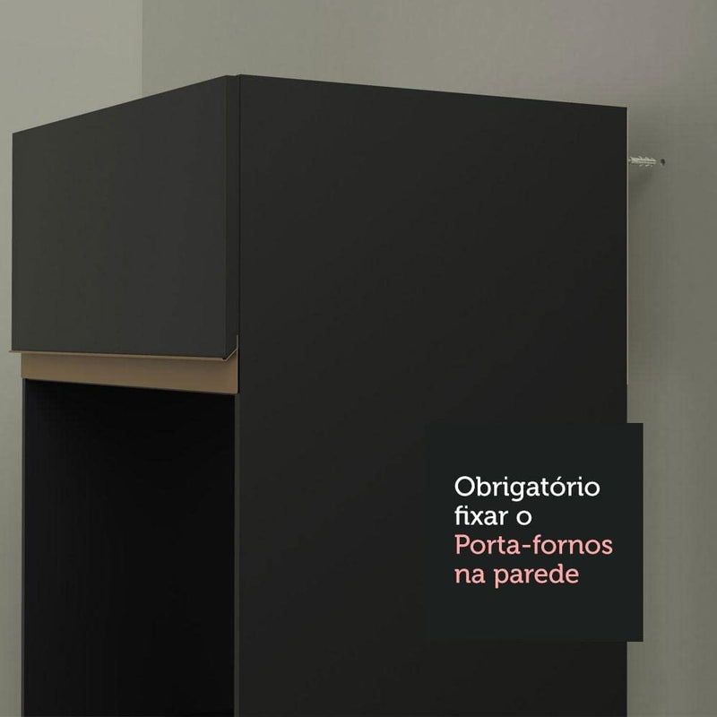 Cozinha Completa Madesa Reims 260007 com Armário e Balcão - Preto