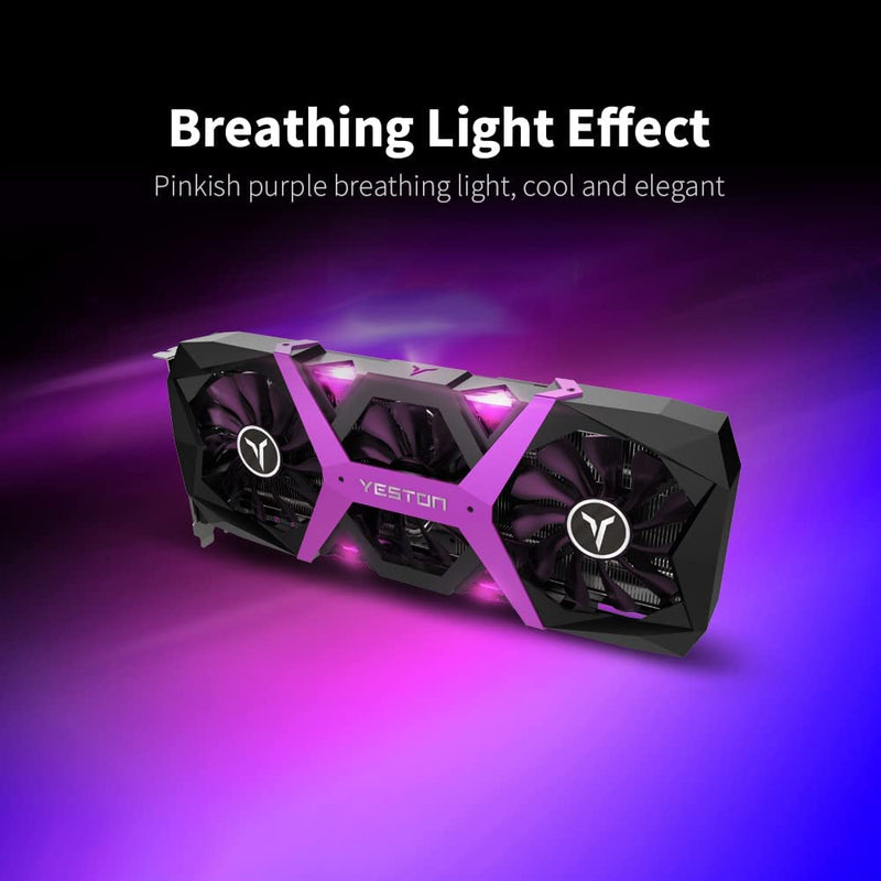 Placa de vídeo,Placa gráfica para jogos RX6600XT-8G D6 PA com memória 8G / 128bit / GDDR6 3 ventiladores de tamanho grande Placa traseira de metal luz respiratória