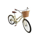 Bicicleta Aro 26 retro 6v Cesta vime natural Branco