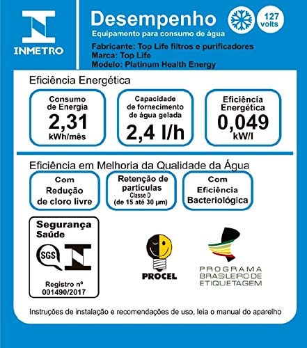 Purificador Agua Ozonizada Alcalina Ionizada Top Life - 127V (Prata)