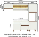 Cozinha Completa Madesa Reims 250004 com Armário e Balcão - Branco