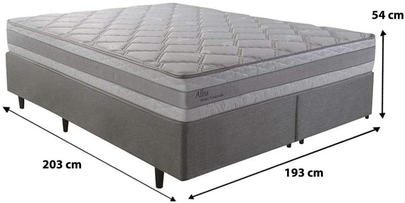 Cama Box King Herval Alba, Molas Ensacadas, 193 cm