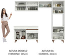 Cozinha Completa Madesa Reims Xa250003 com Armário e Balcão - Branco