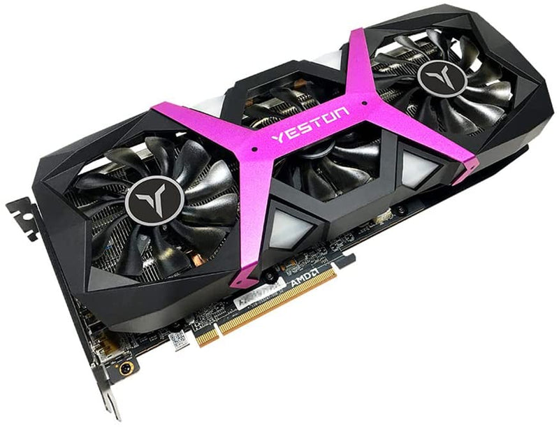 Placa de vídeo,Placa gráfica para jogos RX6600XT-8G D6 PA com memória 8G / 128bit / GDDR6 3 ventiladores de tamanho grande Placa traseira de metal luz respiratória