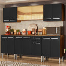 Cozinha Completa Madesa Emilly Fire com Balcão e Armário Aéreo Reflex - Rustic/preto
