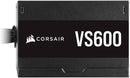 Corsair FONTE ATX 600W - VS600-80 PLUS WHITE - COM CABO DE FORCA - CP-9020224-BR, PRETO