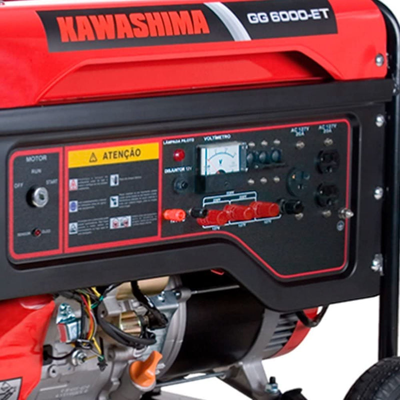 Gerador de Energia à Gasolina Trifásico 220V 6000w GG 6000 Kawashima