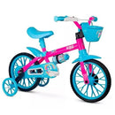 Bicicleta Unicórnio Aro 12 Infantil Rodinha Cesto e Garrafinha 200ml + 3 Anos Absolute Kids