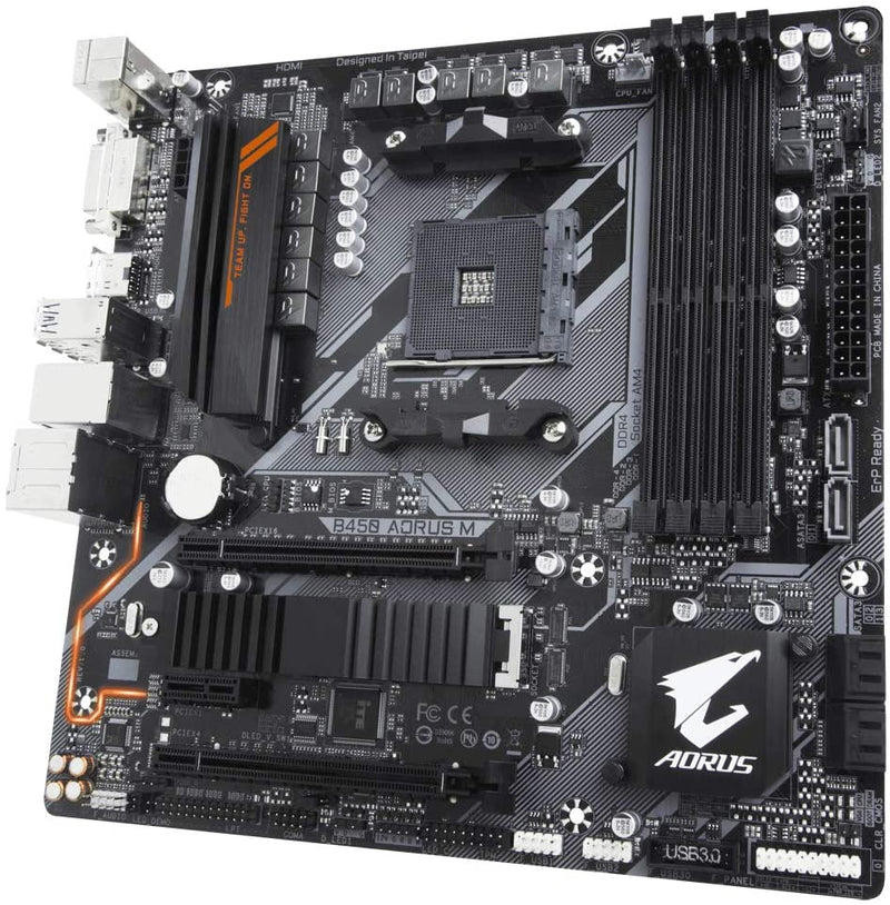 Placa-mãe Gigabyte Aorus B450 Aorus M, AMD AM4, mATX, DDR4