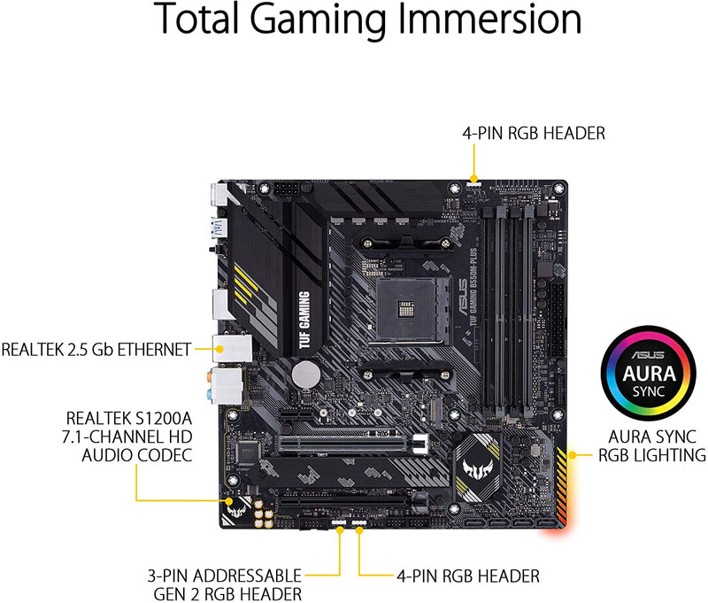 Placa Mãe Asus TUF GAMING B550M-PLUS AMD AM4 DDR4 mATX