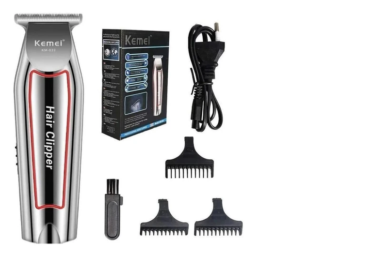 Maquina Corta Cabelo Kemei Acabamento Km-032 Lâmina Titânio