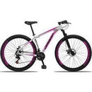 Bicicleta Aro 29 DROPP Aluminum 21 Marchas Freio a Disco Branco e Rosa 21