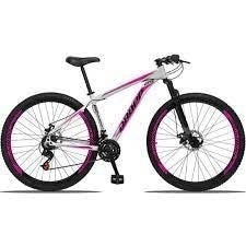 Bicicleta Aro 29 DROPP Aluminum 21 Marchas Freio a Disco Branco e Rosa 21