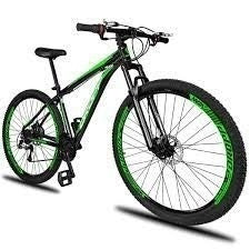 Bicicleta Aro 29 DROPP Aluminum 21 Marchas Freio a Disco Preto e Verde 21
