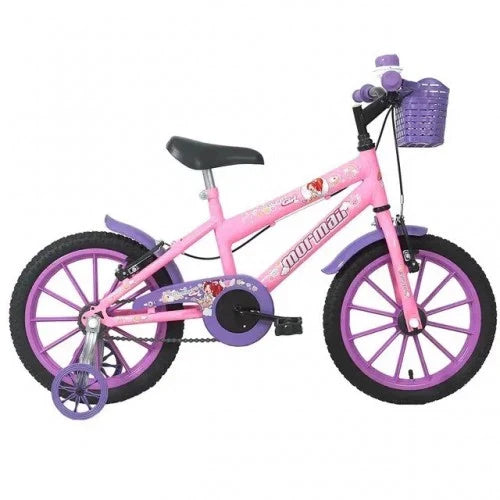 Bicicleta Infantil Aro 16 Mormaii Sweet Girl Freio V-Brake Cestinha - Rosa