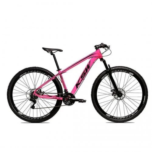 Bicicleta Aro 29 Ksw Aluminio 21 Marchas Freio à Disco - Rosa