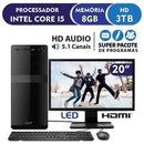 Computador Completo CorPC Standard Intel Core i5 8GB Hd 3TB Monitor 19.5" HDMI LED