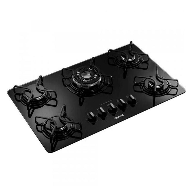 Cooktop à Gás Consul 5 Bocas Quadrichama Bivolt Preto