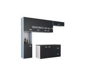Cozinha Compacta Julia 4 Peças 8 Portas 2 Gavetas Poquema - Preto