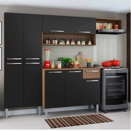 Cozinha Completa Compacta Madesa Emilly Com Armário E Balcão