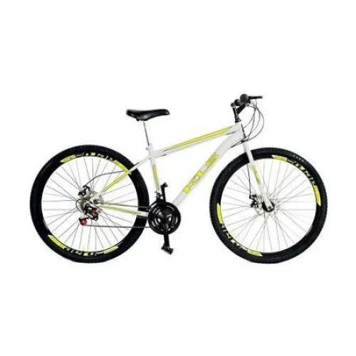 Bicicleta Aro 29 Kls Sport Gold Freio Disco Mtb 21 Marchas branco/amarelo