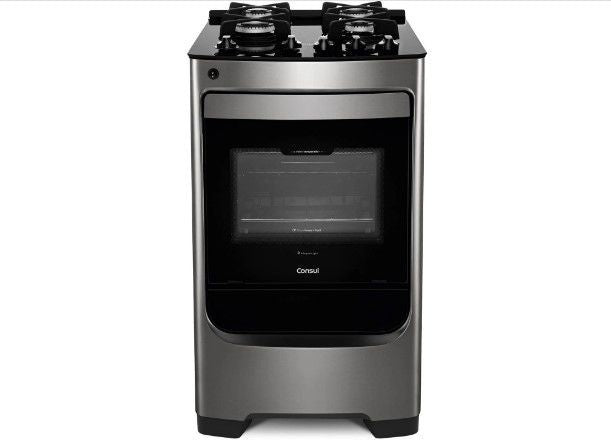 Fogão 4 Bocas Consul CFO4VAR Mesa De Vidro Inox Bivolt