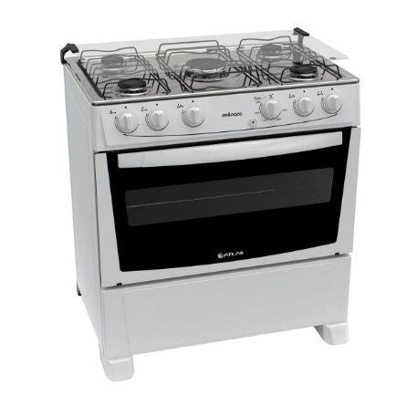 Fogão 5 Bocas Atlas Mônaco Branco Acendimento Automático