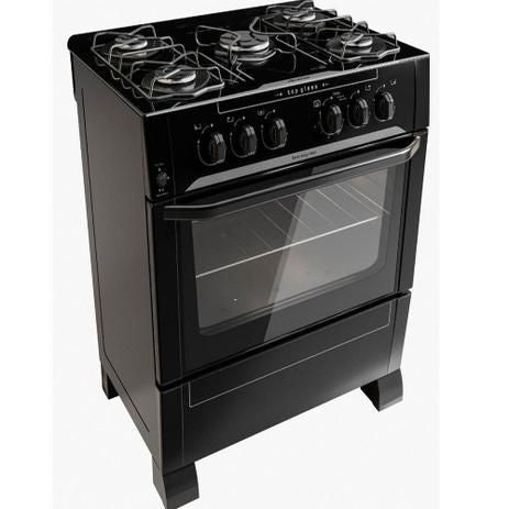 Fogão de Piso Braslar Black Top Glass Plus 5 Bocas com Acendimento Automático