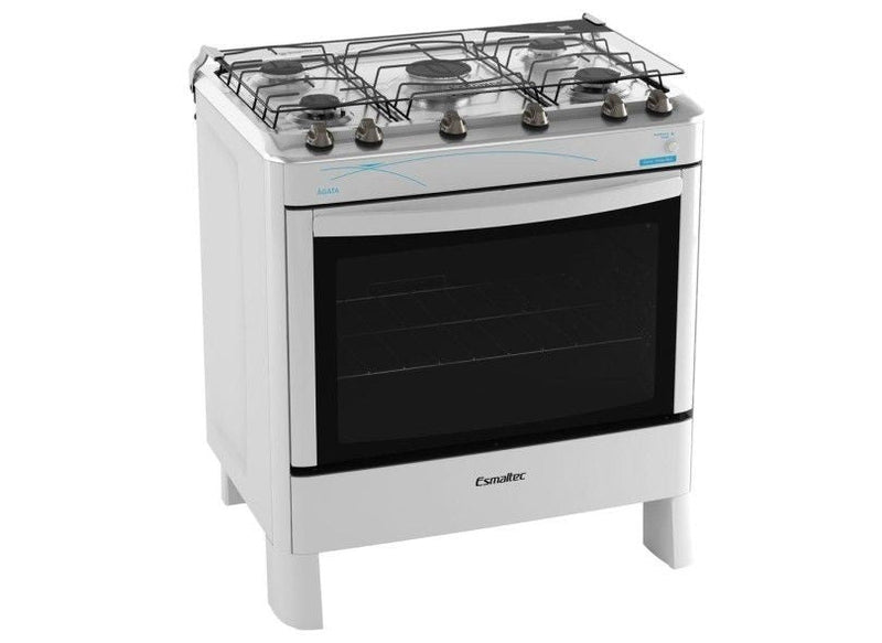 Fogão De Piso Esmaltec 5 Bocas Ágata Branco Bivolt