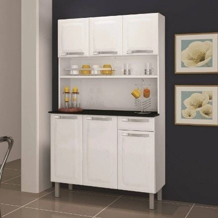 Kit Cozinha Itatiaia Rose - 6 Portas 1 Gaveta Branco