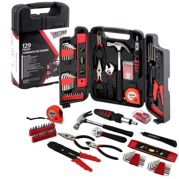 kit de Ferramentas Fasterr 129 peças Bits e Chaves emergênciais