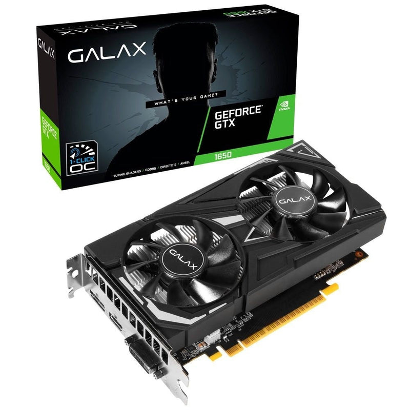 Placa de video nvidia GTX1650 4GB ex 1CLICK oc G5 128B galax 65SQL8DS66E6 - gpu gtx 1650