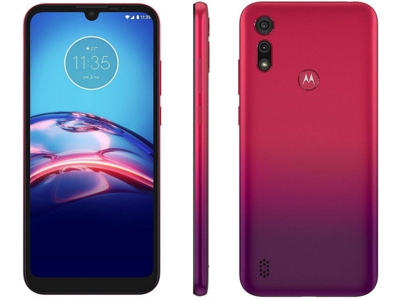 Smartphone Motorola E6s 64GB 4G Wi-Fi Tela 6.1'' Dual Chip 4GB RAM Câmera Dupla + Selfie 5MP - Vermelho Magenta