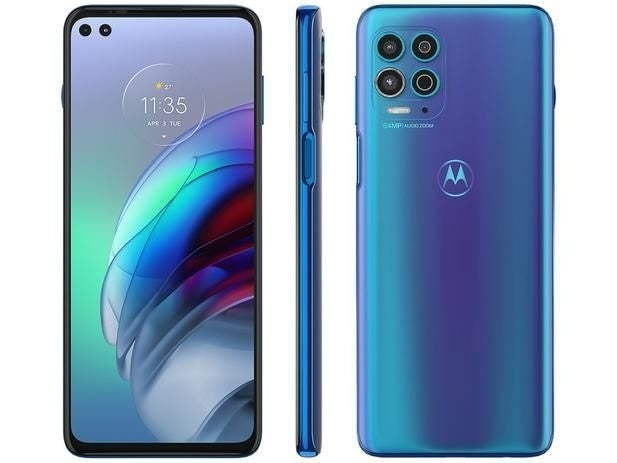 Smartphone Motorola G100 256GB 5G Wi-Fi Tela 6.7'' Dual Chip 12GB RAM Câmera Tripla + Selfie 16MP + 8MP - Luminous Ocean